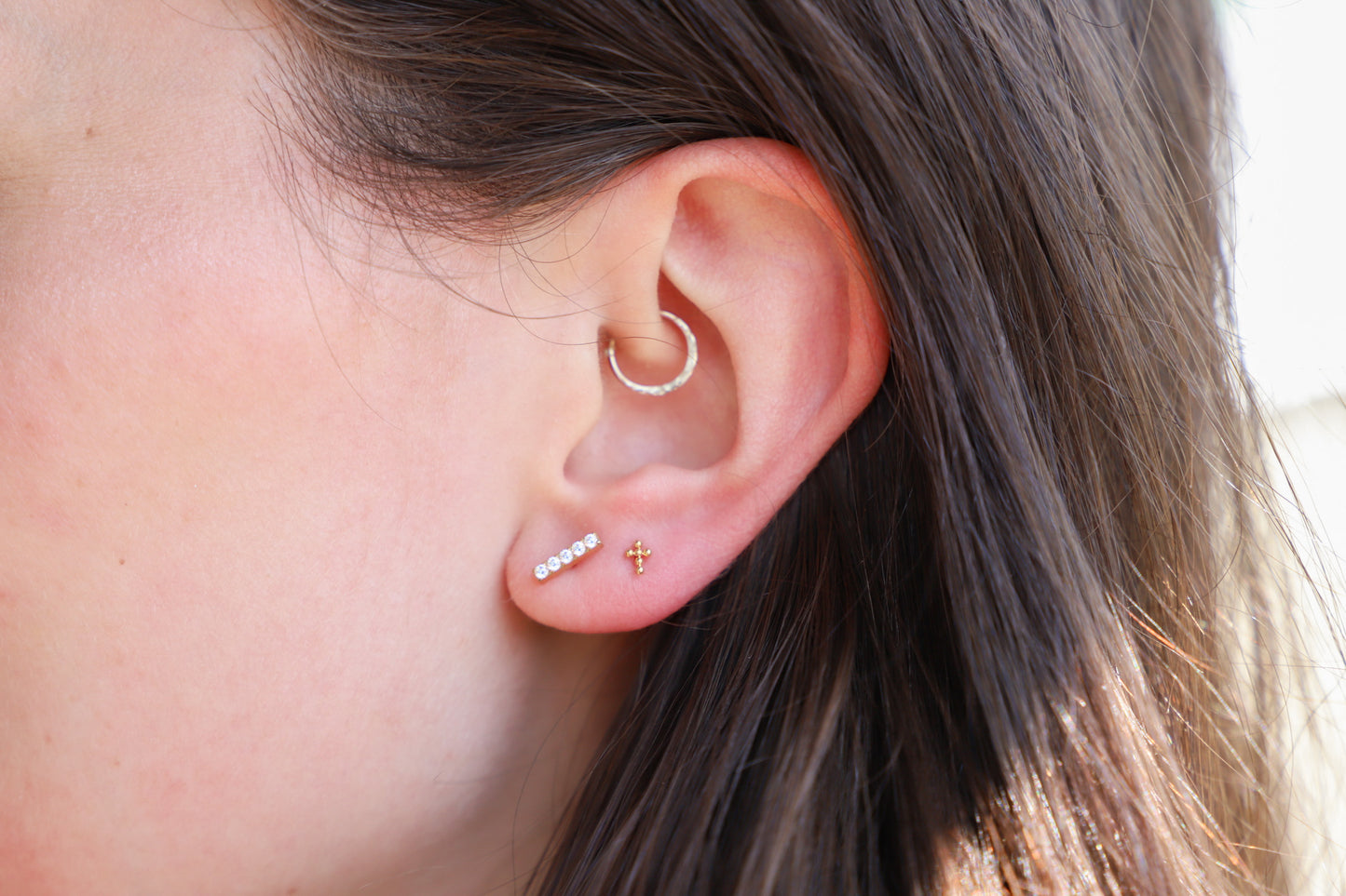 Rhinestone Bar Sleeper Stud