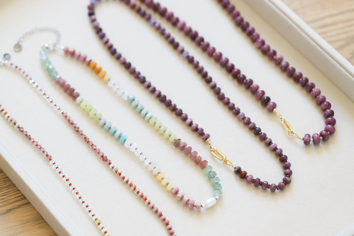 Mini Plum Puddin’ Beaded Necklace