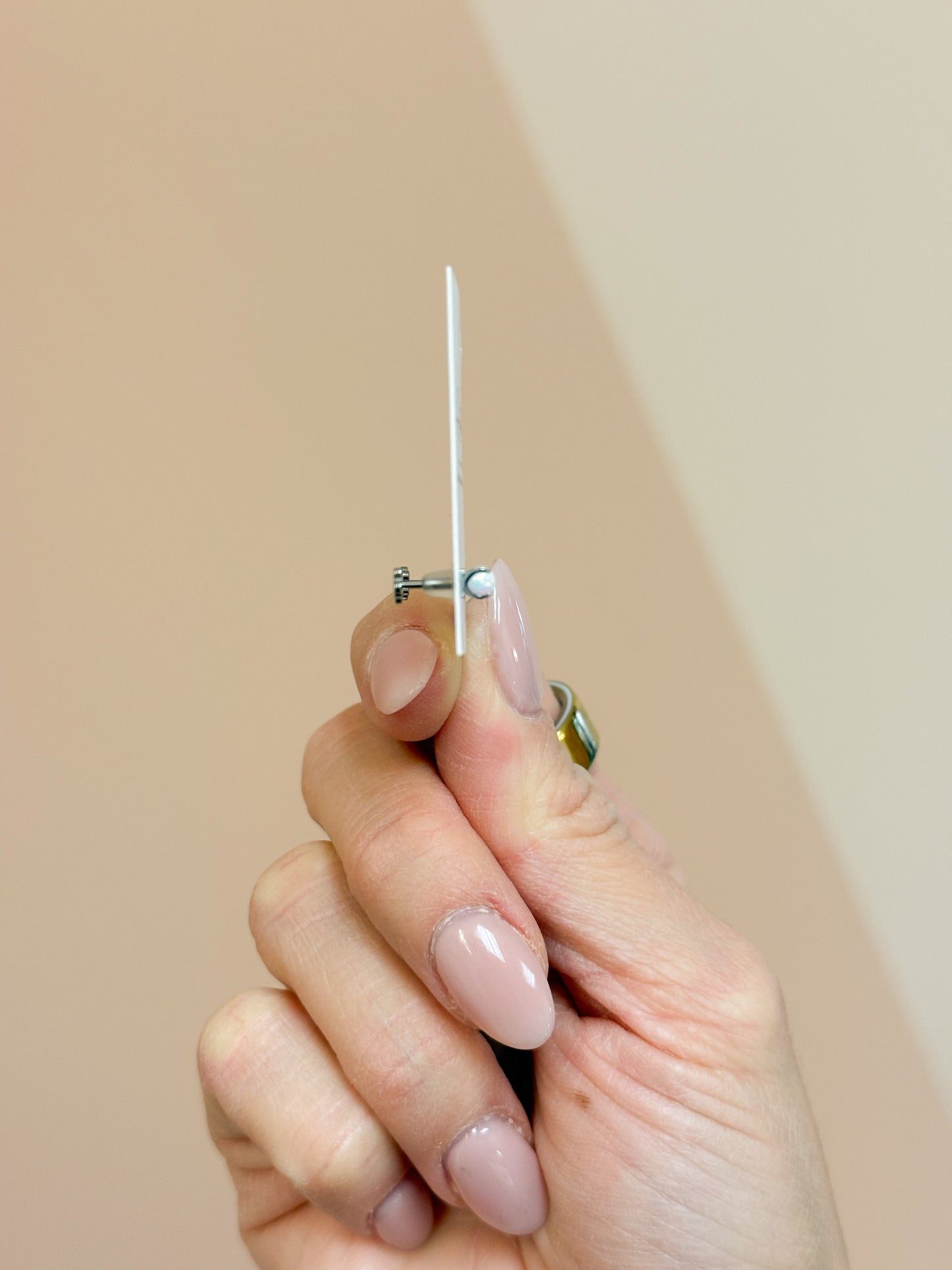 White Opal Ball Sleeper Studs