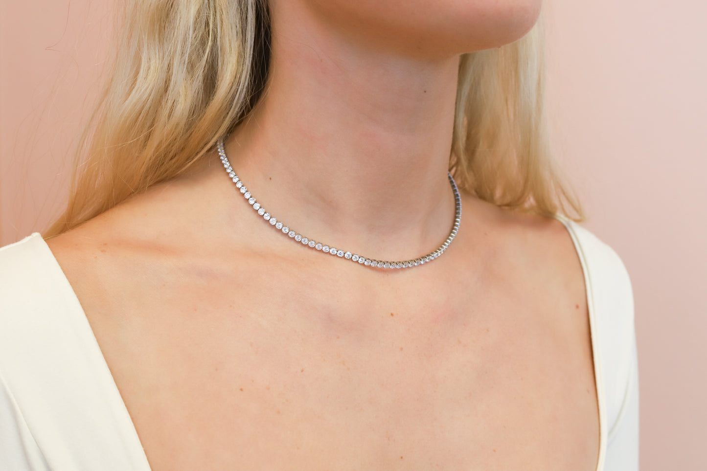 Tennis Necklace Stainless Steel