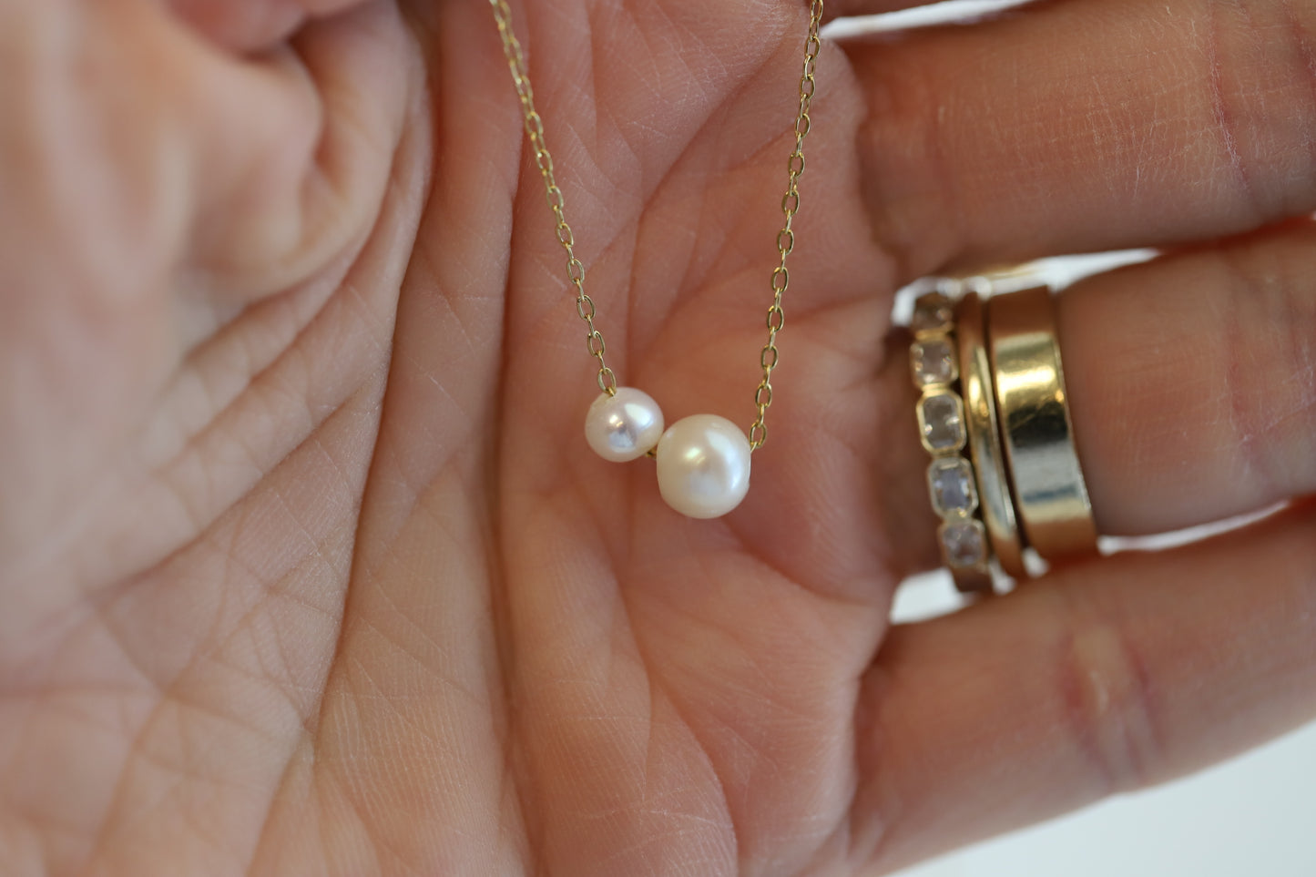 Double Pearl Necklace