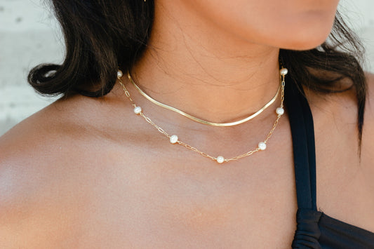 Paperclip Pearl Necklace