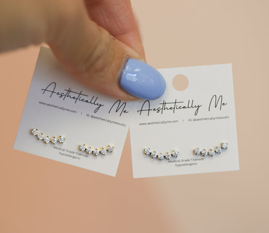 Rhinestone Sleeper Ear Climbers