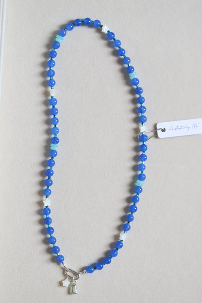 Blue Moon Beaded Necklace