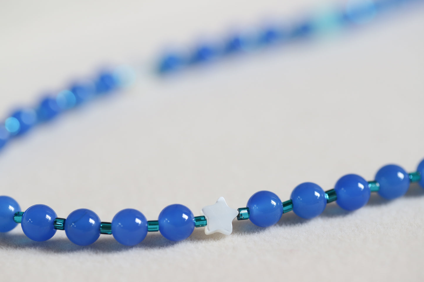 Blue Moon Beaded Necklace