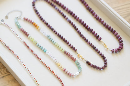 Mini Plum Puddin’ Beaded Necklace