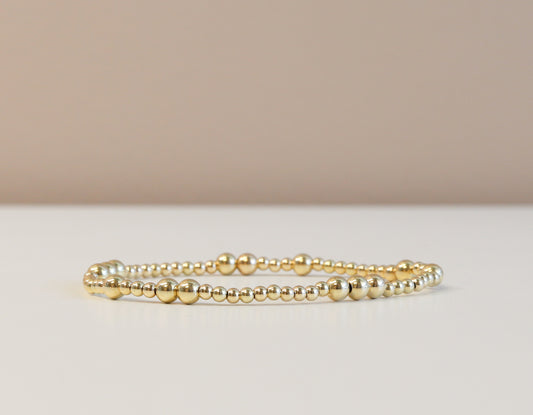 3,2,1 Go! 14k gold-filled Bead Bracelet