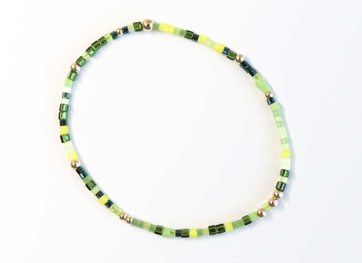 Green With Envy Glass Bead Bracelet