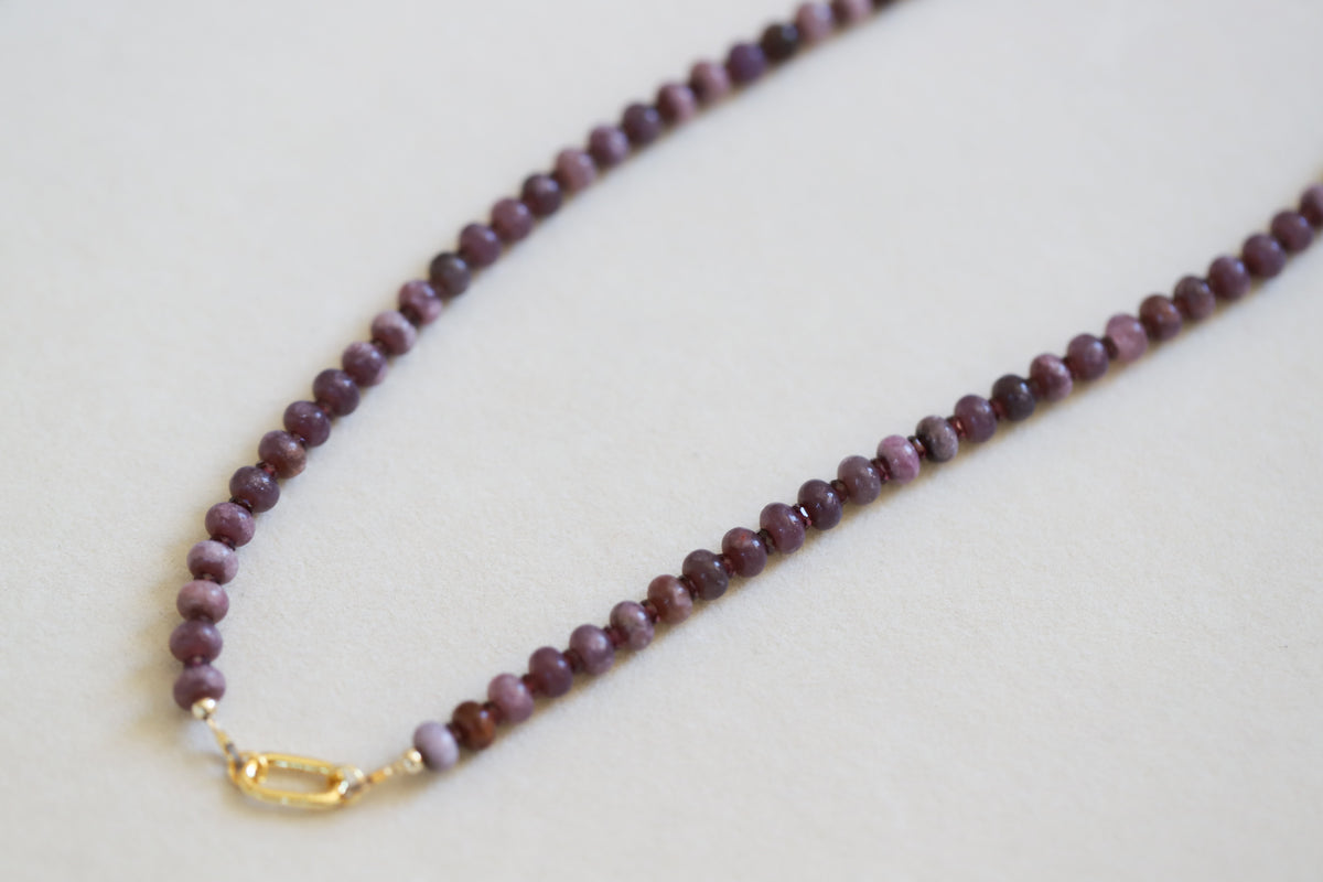 Mini Plum Puddin’ Beaded Necklace