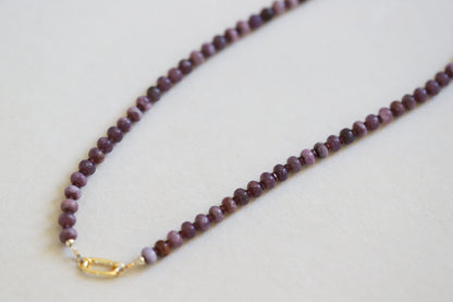 Mini Plum Puddin’ Beaded Necklace