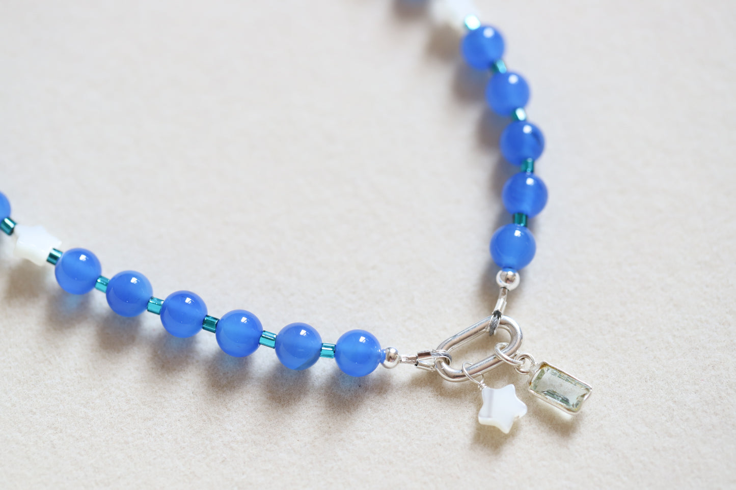 Blue Moon Beaded Necklace
