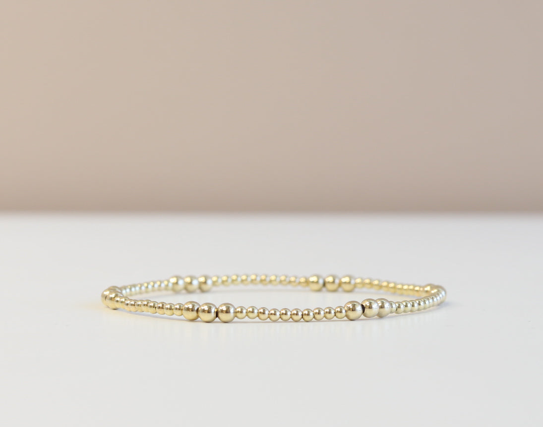 Tiny Trio 14k gold-filled Bead Bracelet