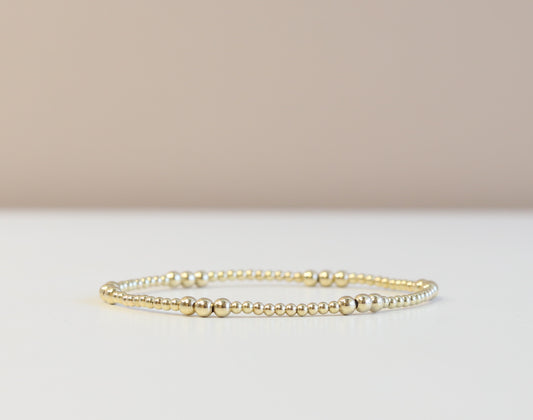 Tiny Trio 14k gold-filled Bead Bracelet