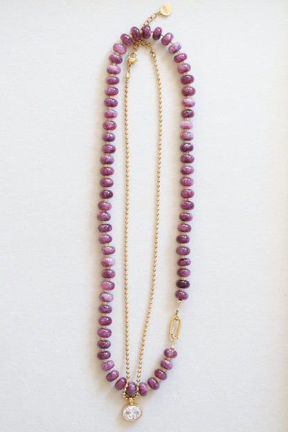 Plum Puddin’ Beaded Necklace