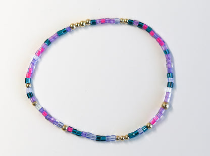 Aurora Bliss Glass Bead Bracelet