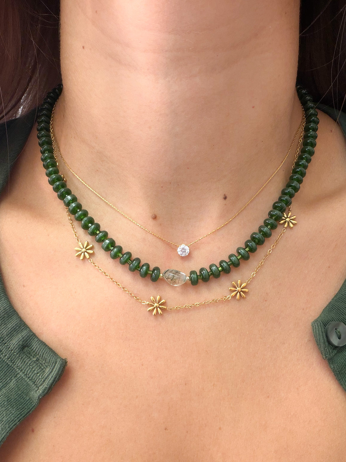 Mossy Little Thing Beaded Necklace