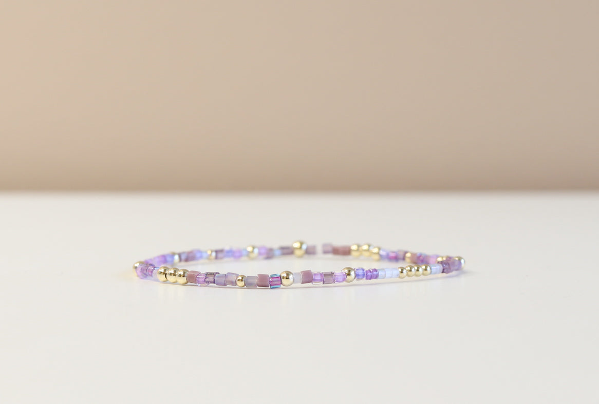 Lavender Haze Glass Bead Bracelet