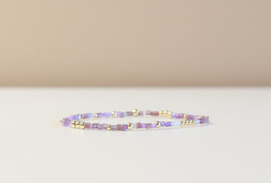 Lavender Haze Glass Bead Bracelet