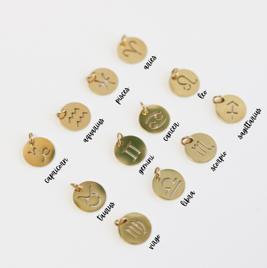 Zodiac Sign Disc Chunky Charm