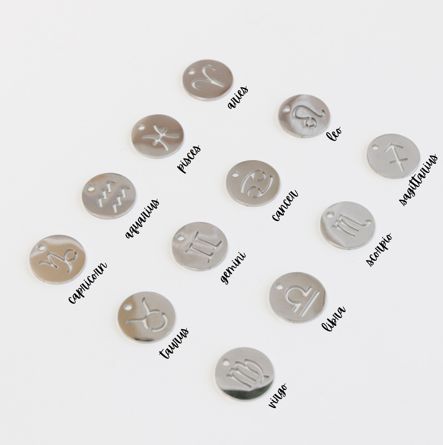 Zodiac Sign Disc Chunky Charm