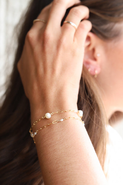 Paperclip Pearl Bracelet